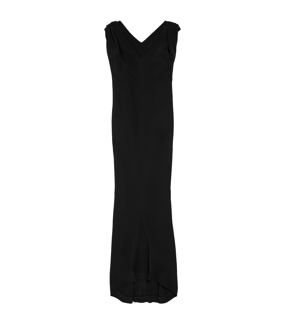 Balenciaga Womens Silk-Wool Sack Maxi Dress