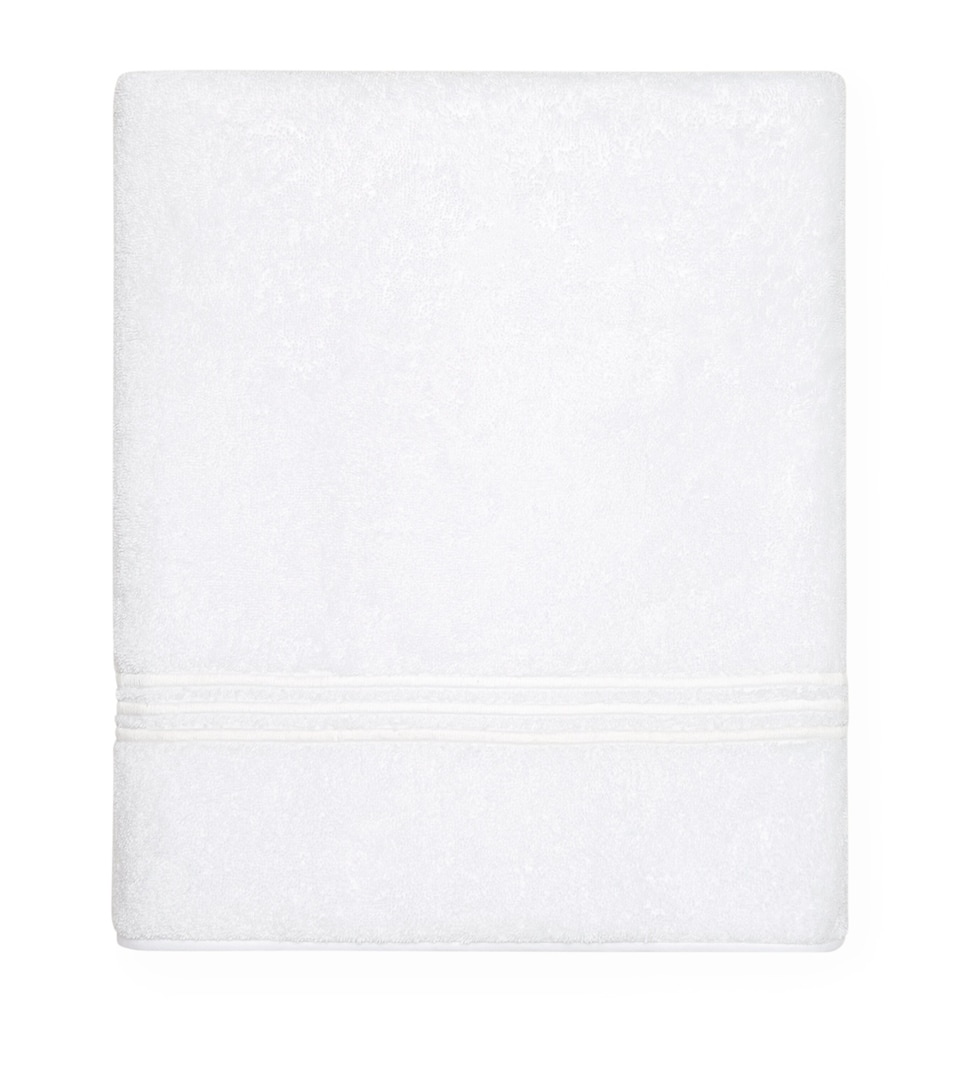 Pratesi Tre Righe Bath Towel (75cm x 150cm) White/white