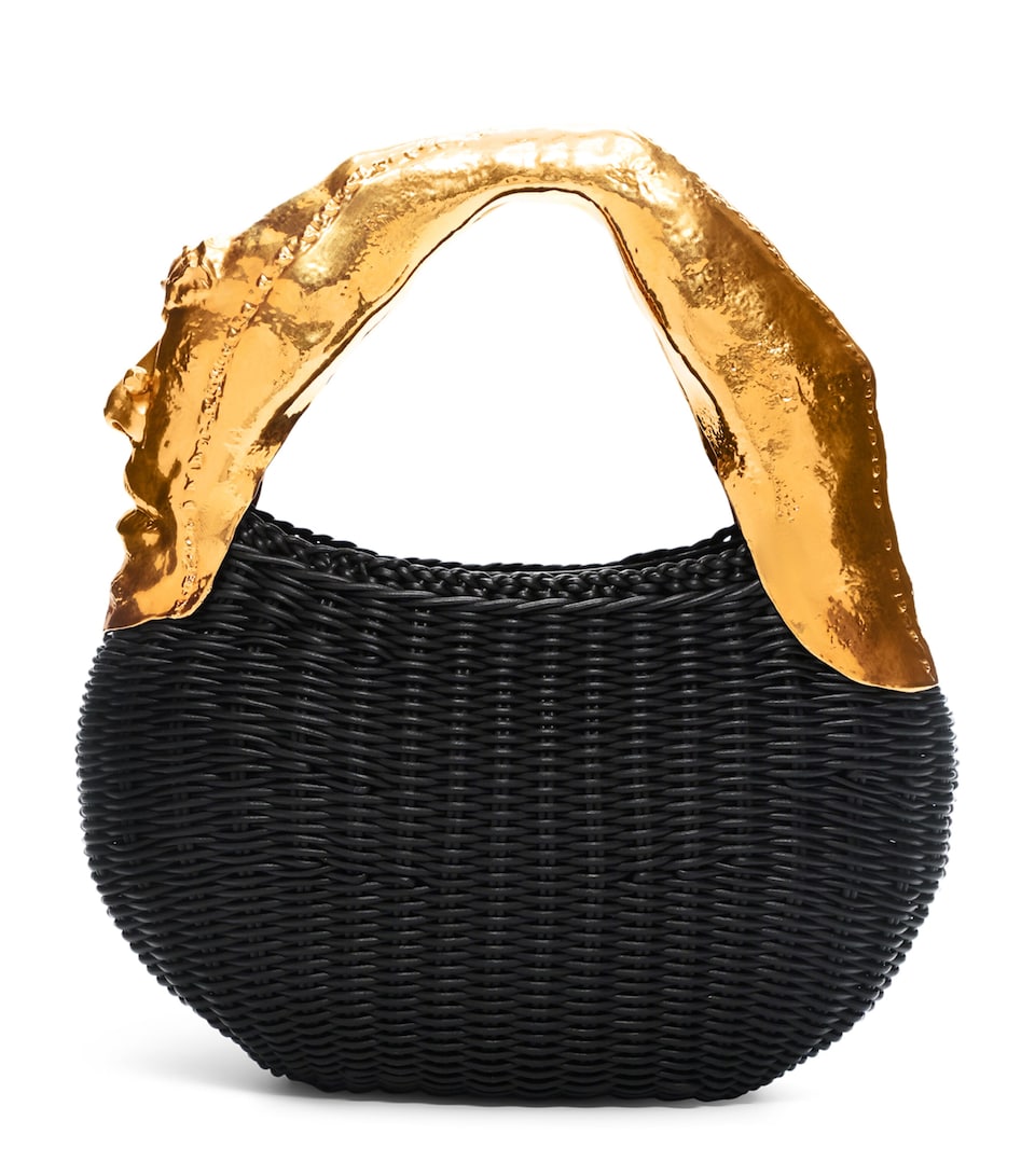 Schiaparelli Calfskin Anatomy Basket Bag Black