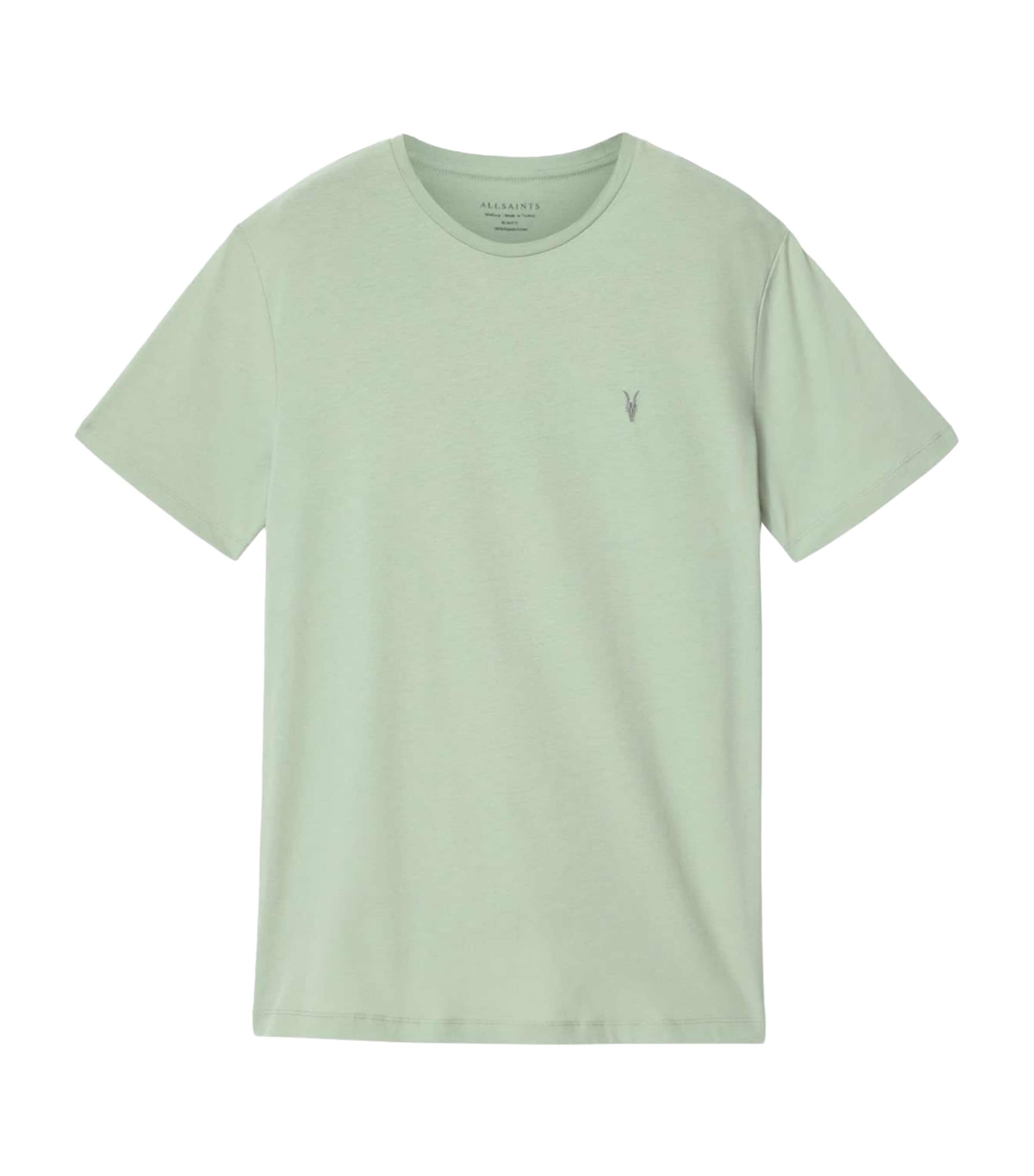 AllSaints Mens Cotton Brace T-Shirt Celadon Green