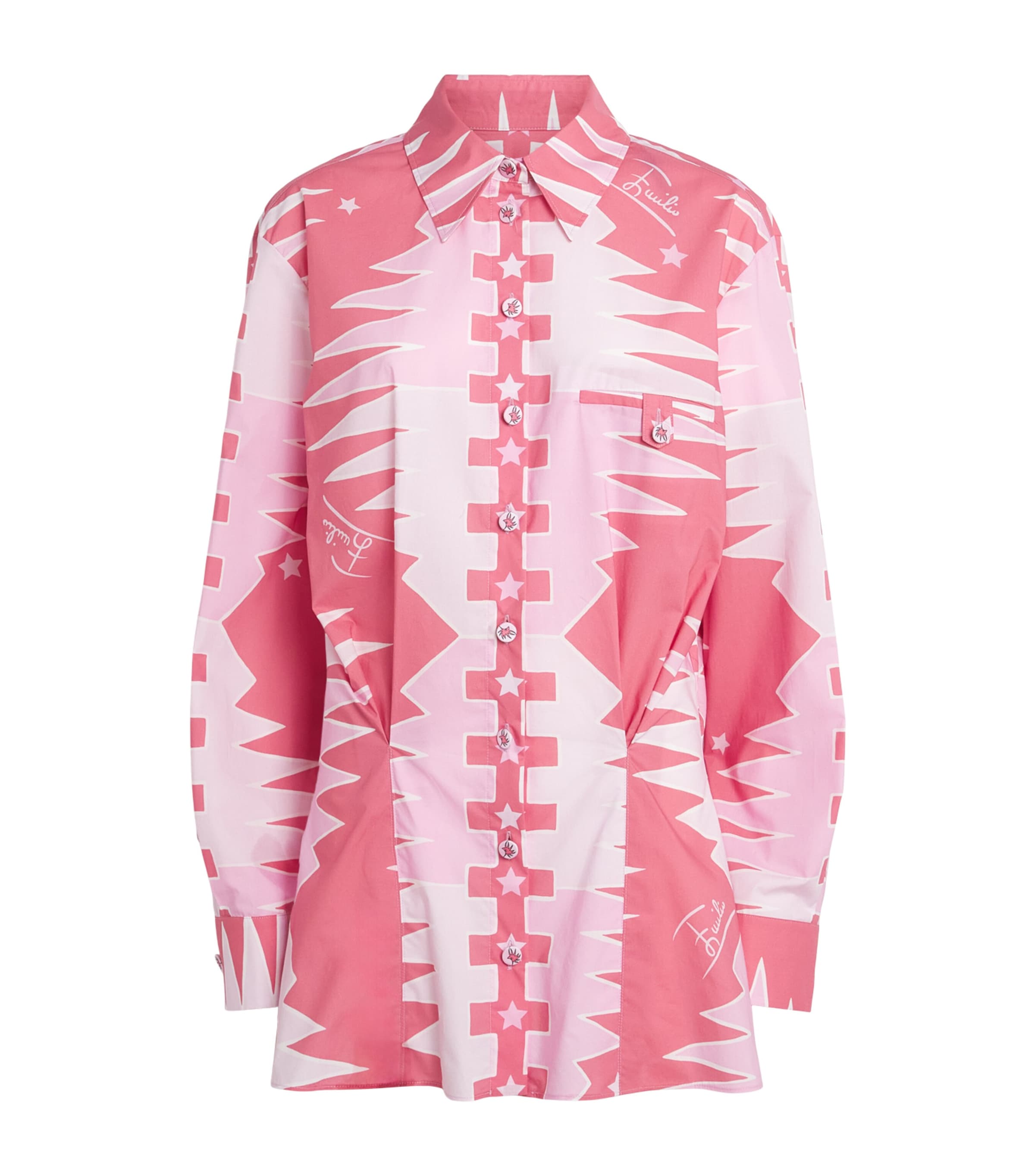 PUCCI Womens Valdimontone Print Mini Shirt Dress Pink