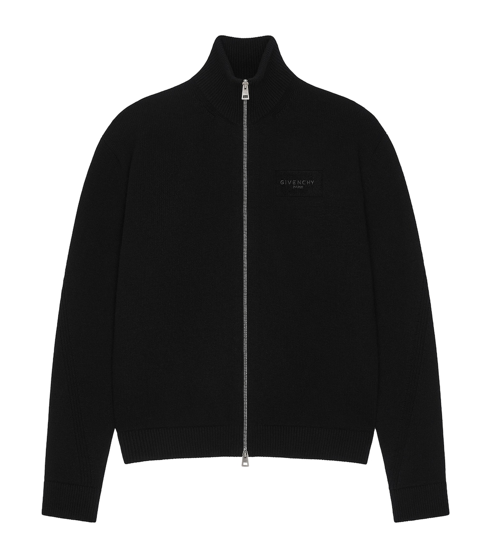 Givenchy Mens Wool-Cashmere Couture Seam Zip-Up Cardigan
