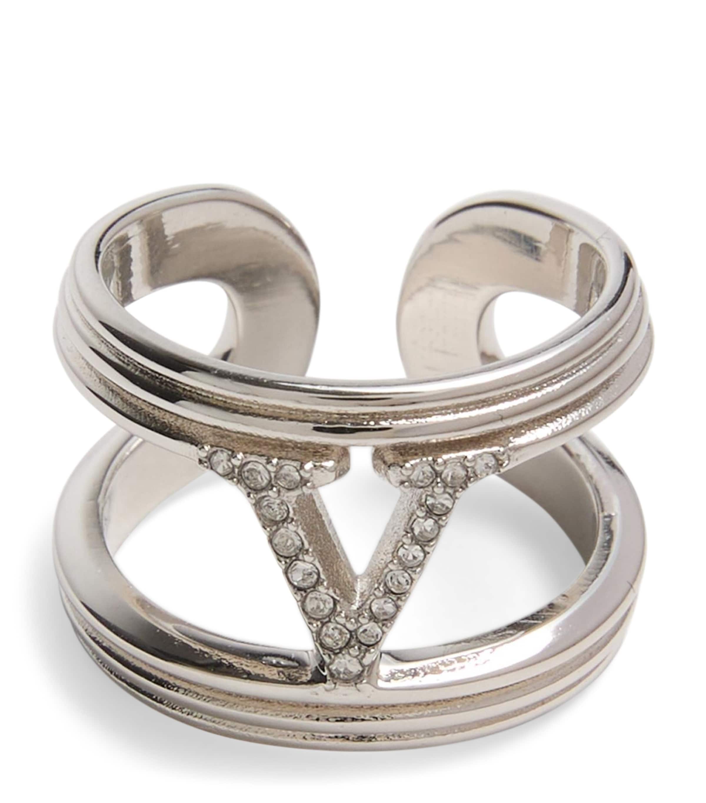 Embellished VLogo Ring
