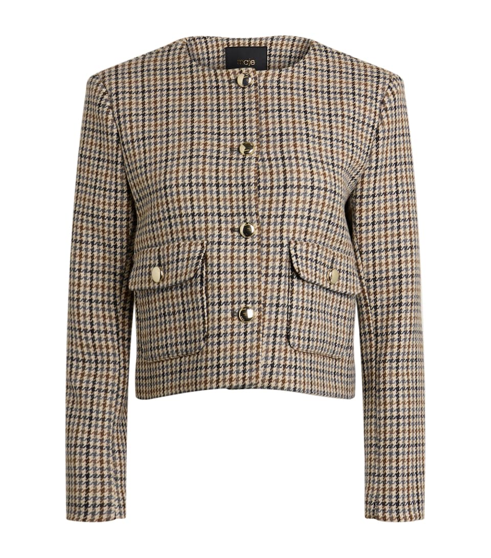 Wool-Blend Check Jacket