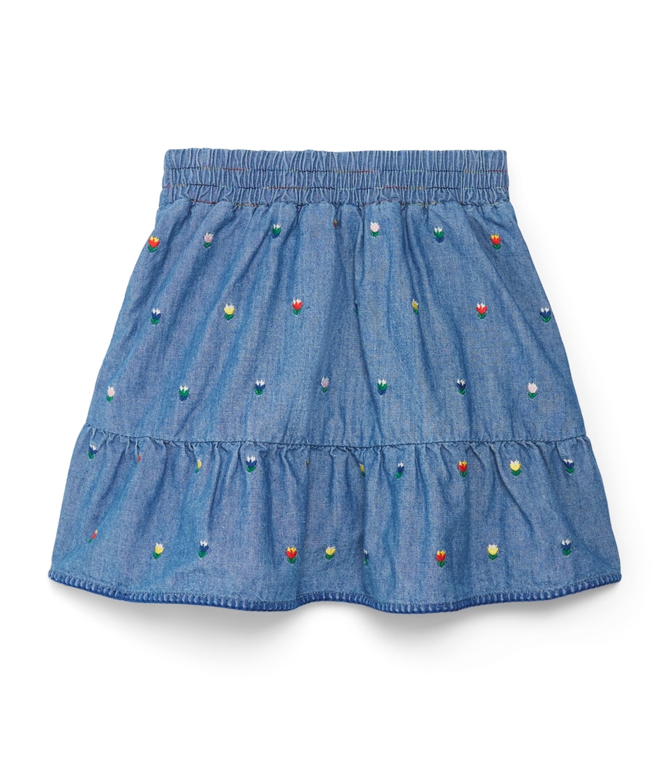 Stella McCartney Kids Denim Embroidered Skirt (2-14 Years) Azzurro/embro
