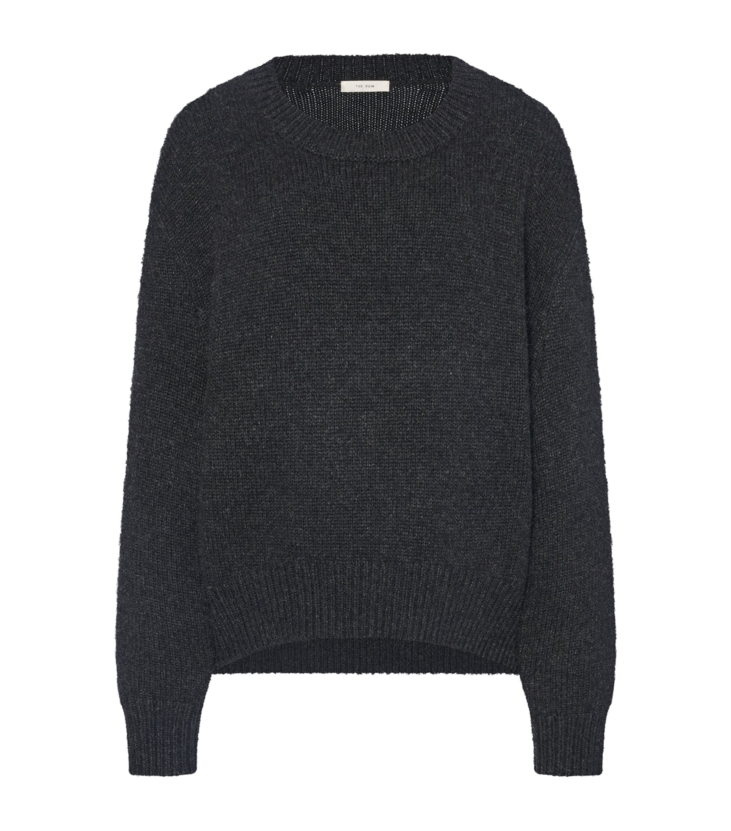 The Row Womens Parth Cashmere Sweater Charcoal Melange