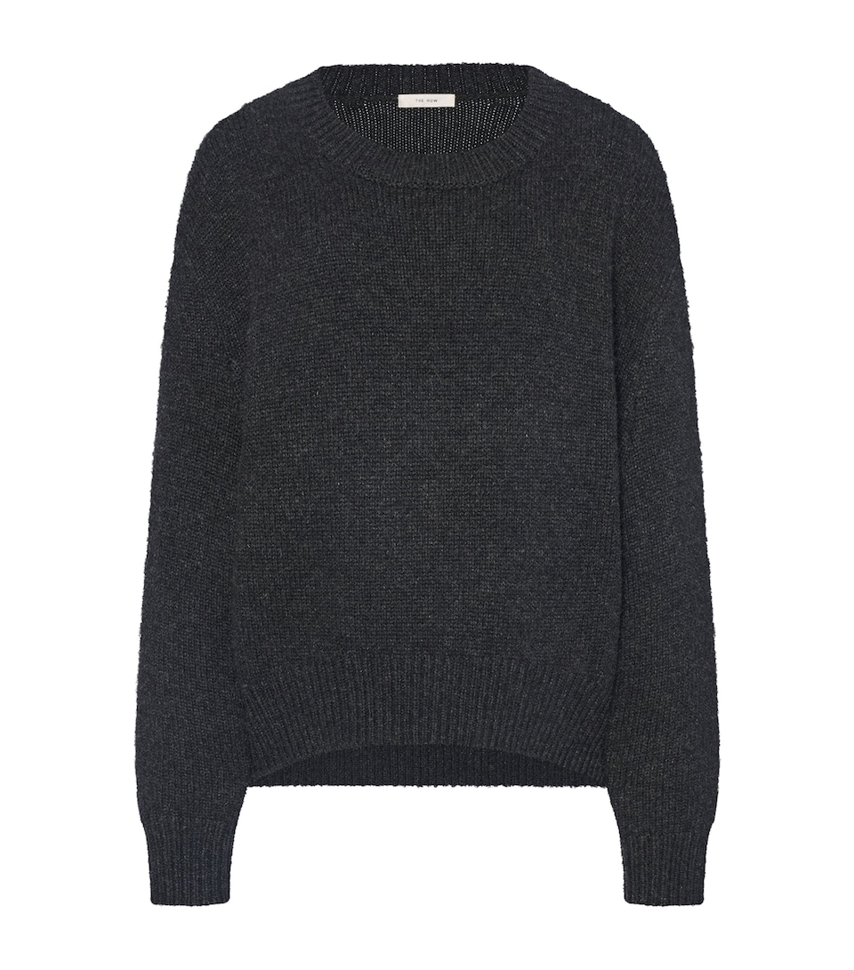 The Row Womens Parth Cashmere Sweater Charcoal Melange