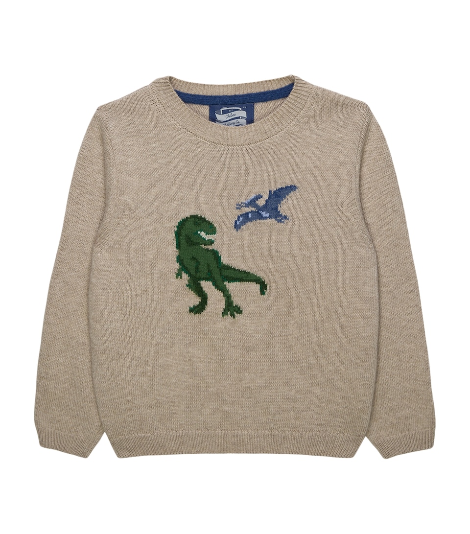 Trotters T-Rex & Pterodactyl Sweater (2-5 Years) Oatmeal