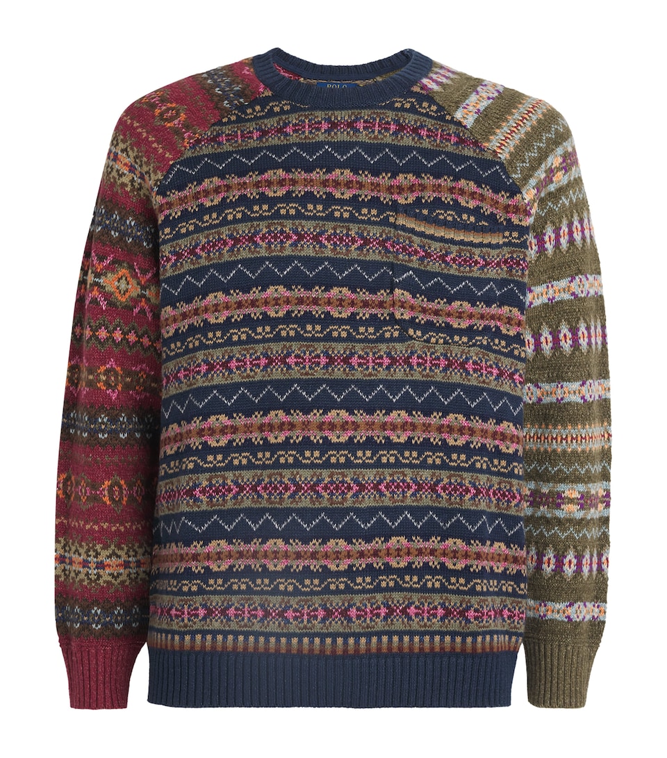 Linen-Cotton-Silk Fair Isle Sweater