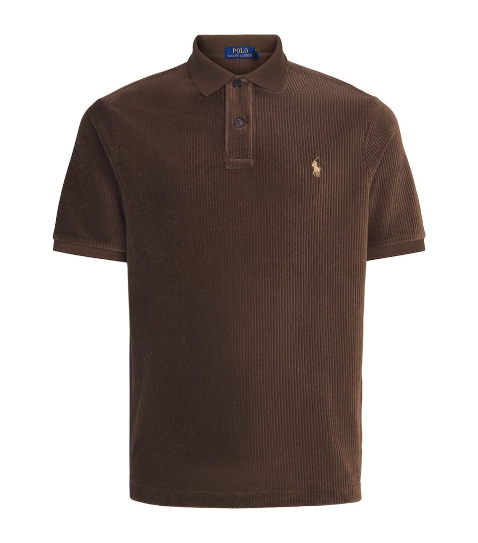 Polo Ralph Lauren Mens Corduroy Polo Pony Polo Shirt Nutmeg Brown