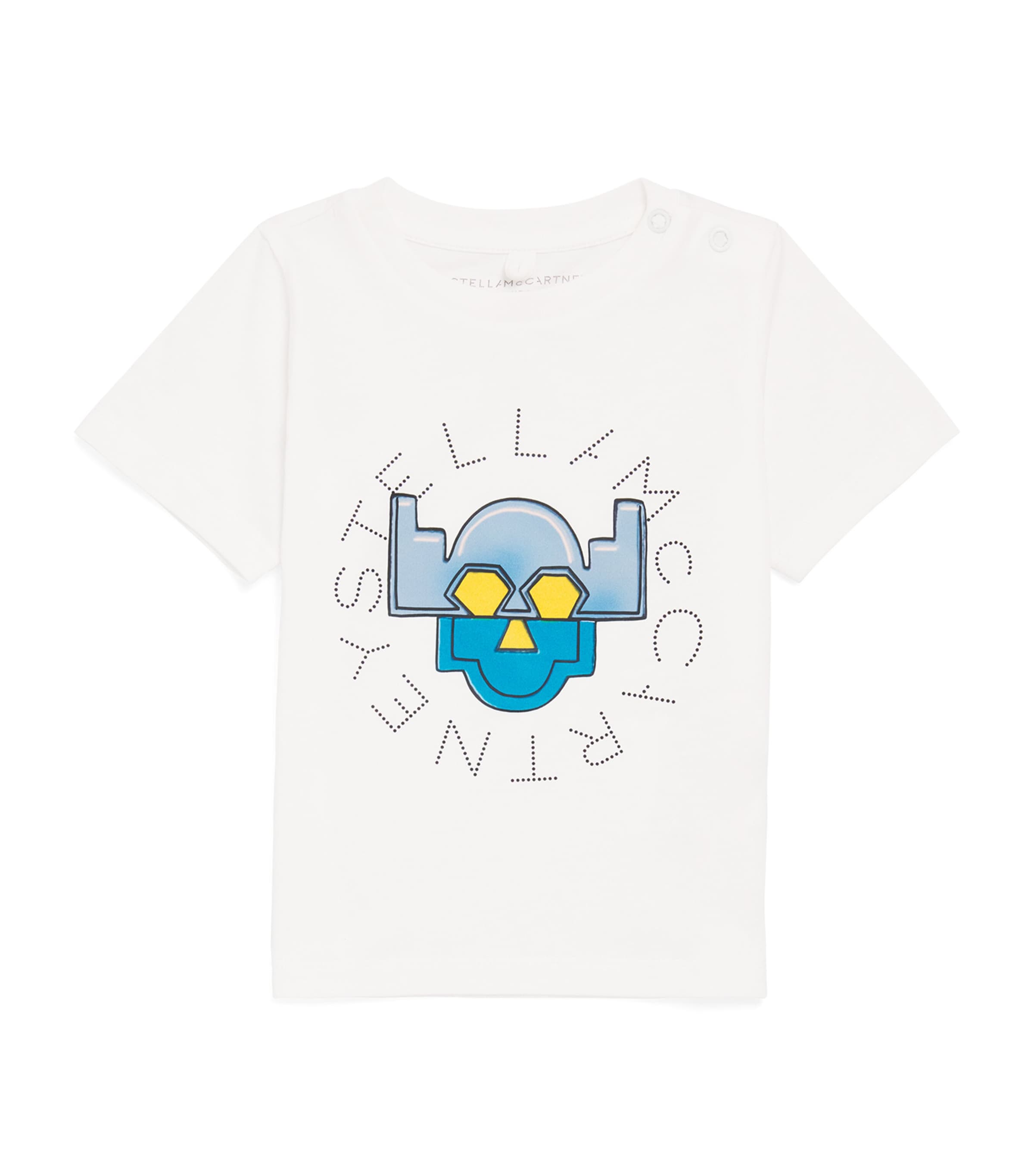 Stella McCartney Kids Cotton Robot Logo T-Shirt (3-36 Months) White