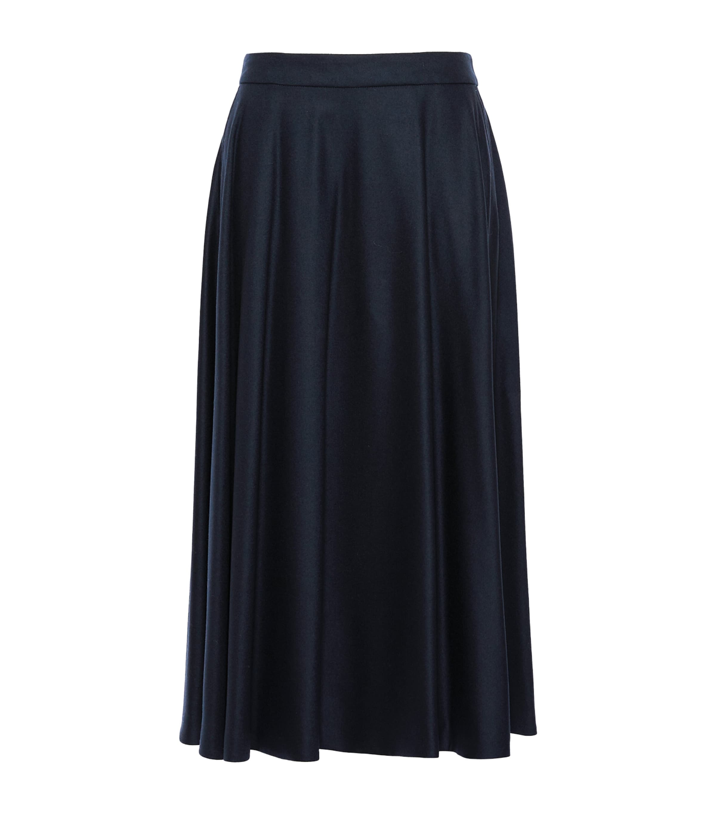 Max Mara Womens Virgin Wool Midi Skirt Midnightblue
