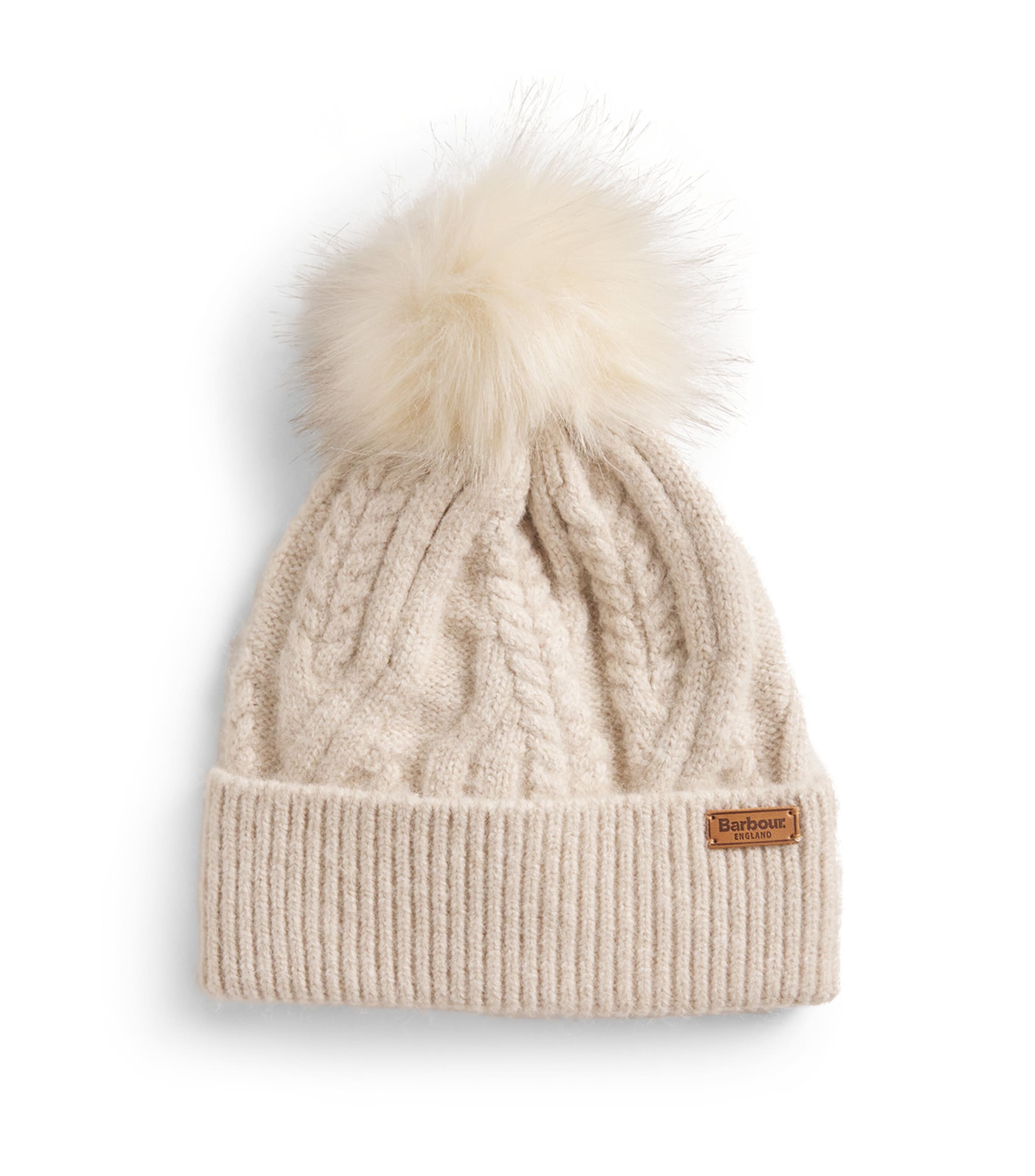 Barbour Pom-Pom Elsdon Beanie Eggshell