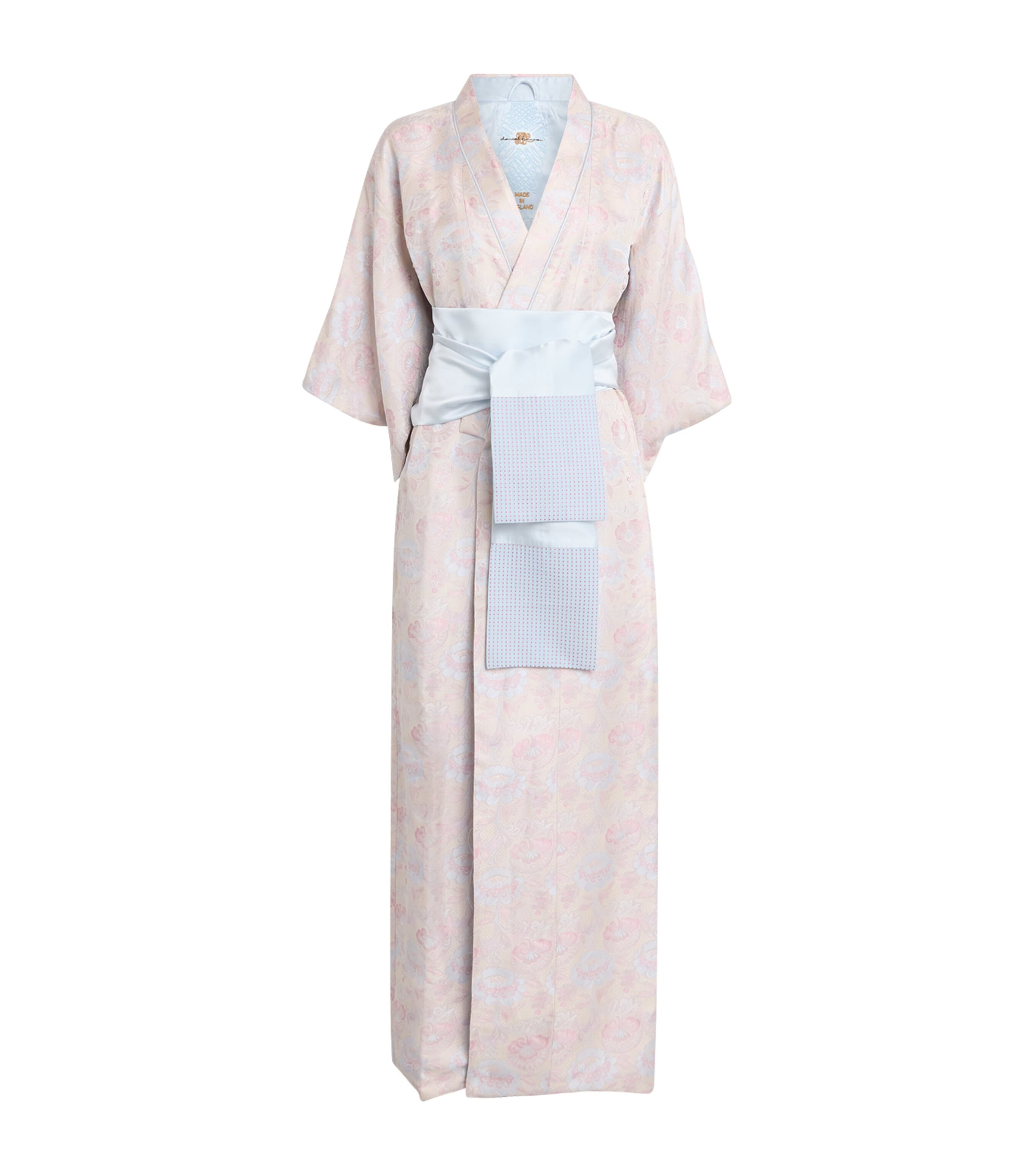 Daniel Hanson Womens Silk Jacquard Obi Kimono Pastel