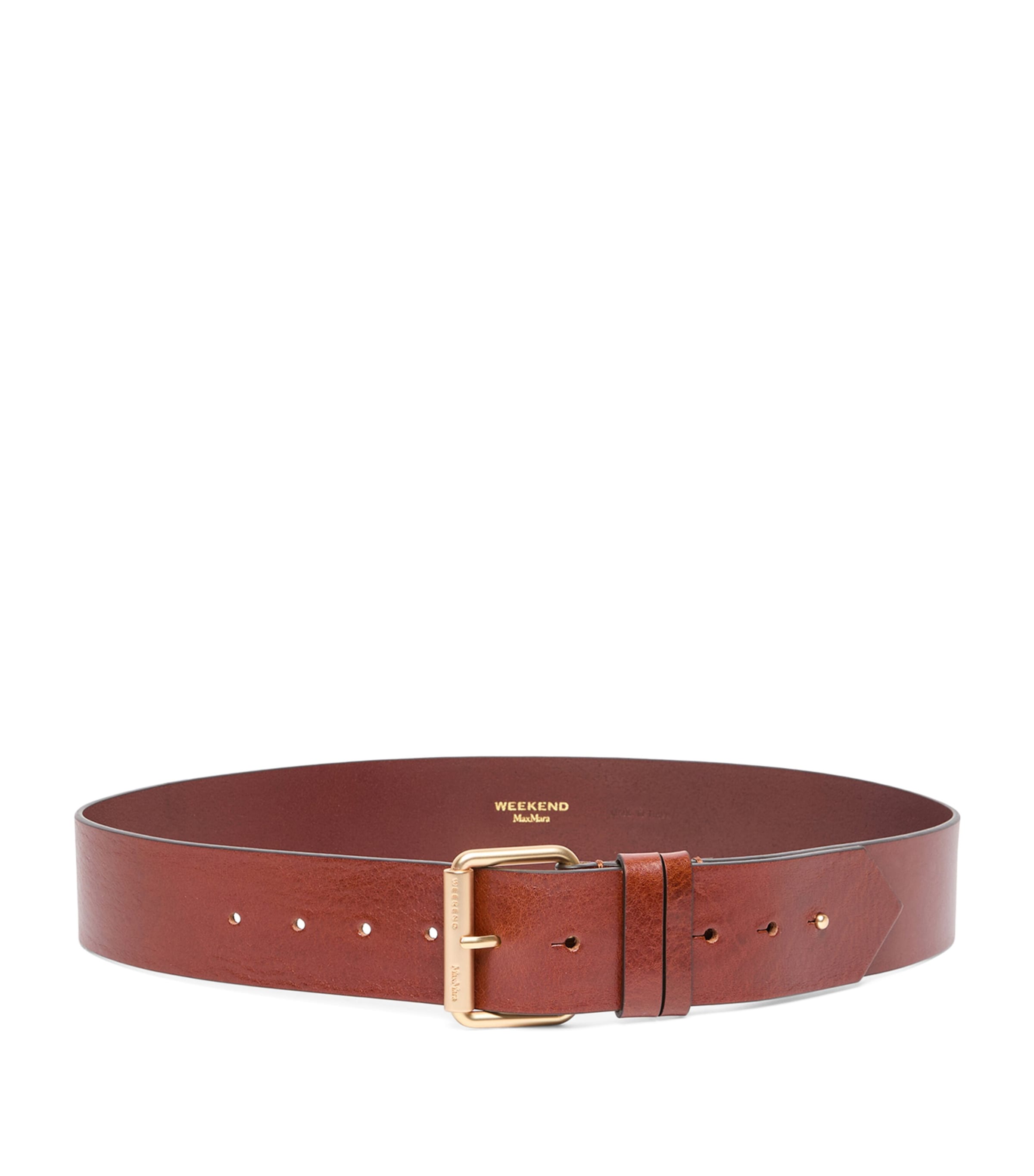Weekend Max Mara Leather Belt Hazelnut Brown