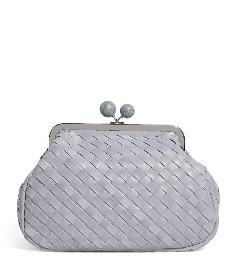 Medium Woven Leather Pasticcino Clutch Bag