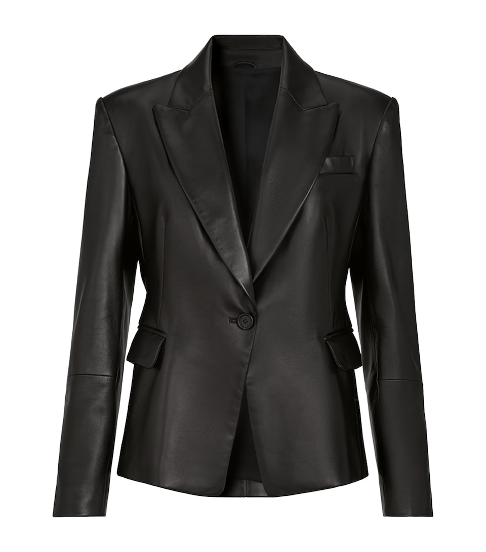 Brunello Cucinelli Womens Nappa Leather Single-Breasted Blazer