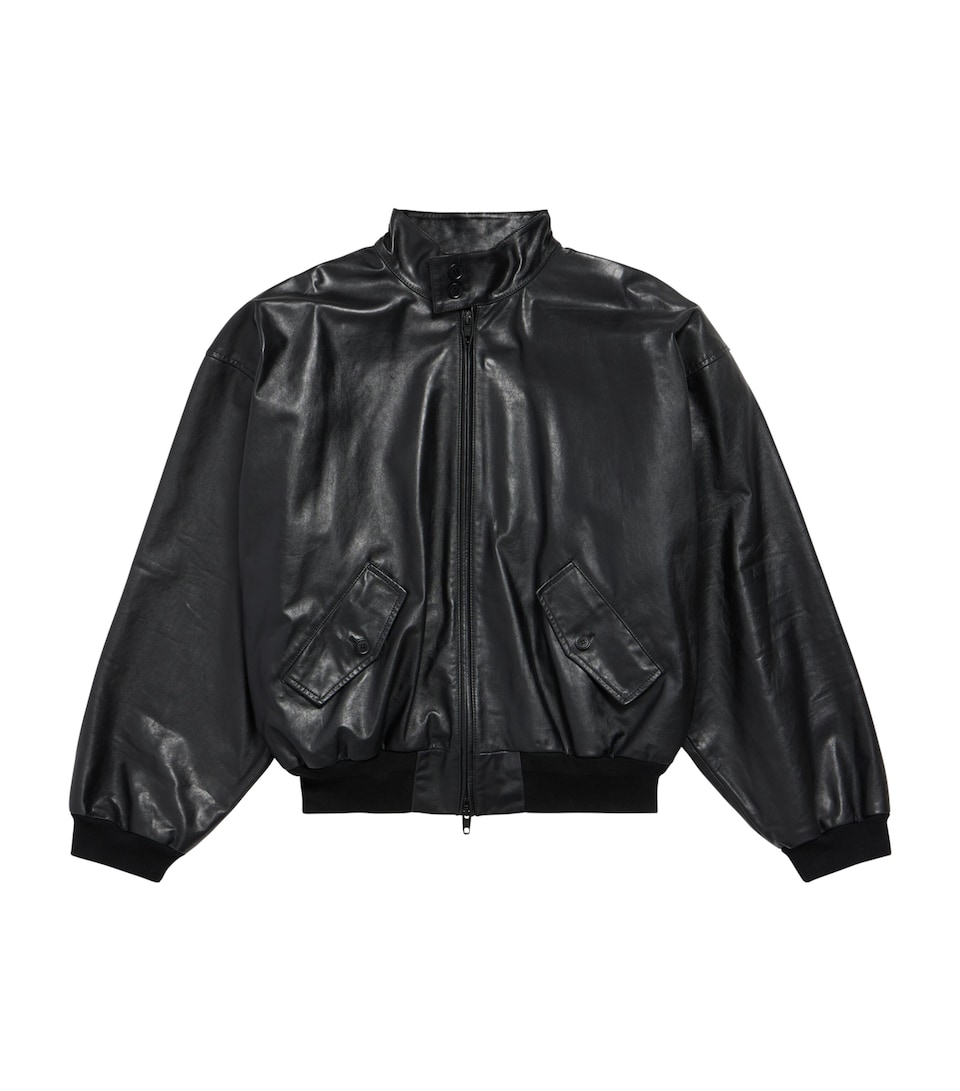 Balenciaga Mens Leather Harrington Jacket