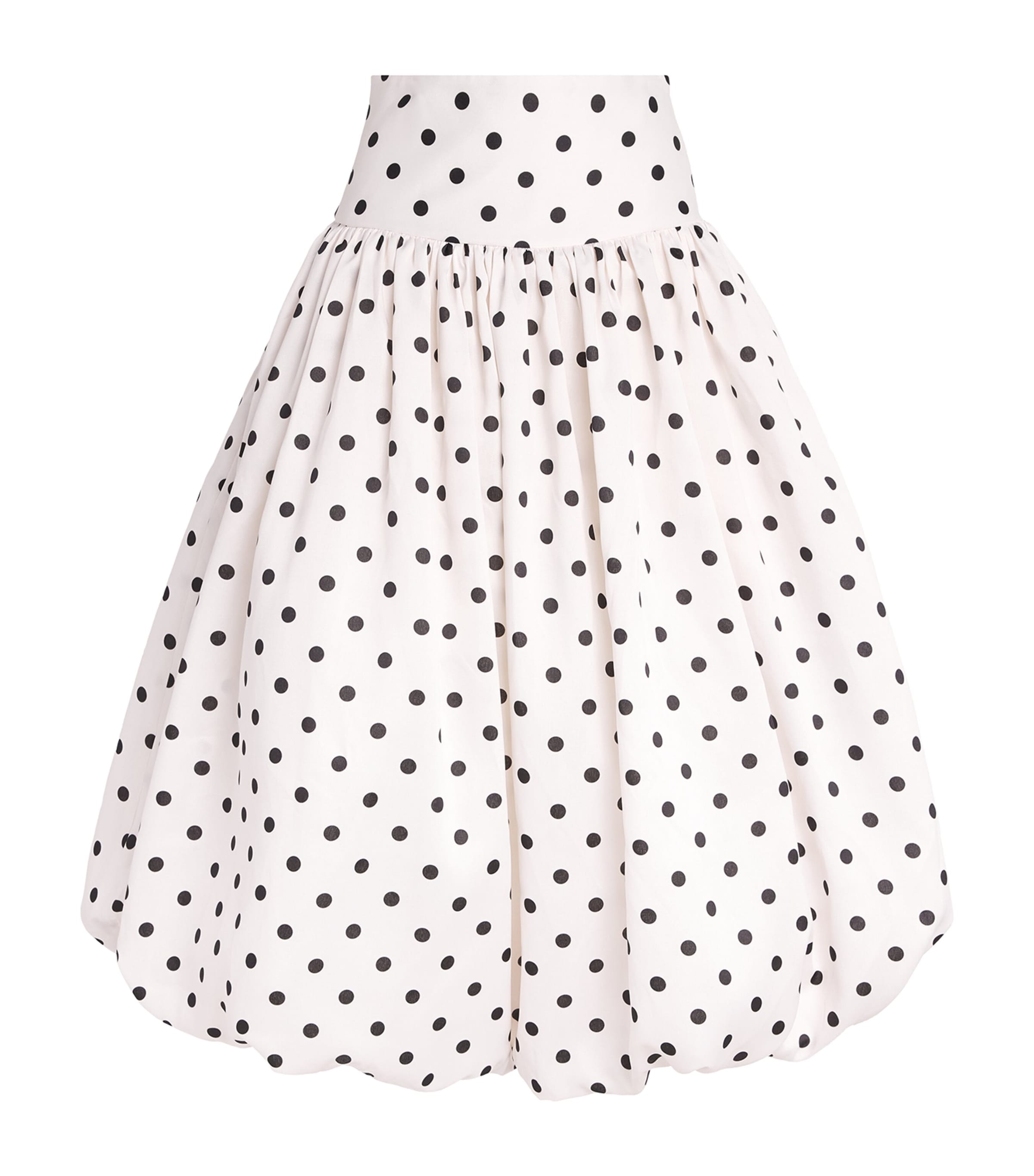 Self-Portrait Womens Taffeta Polka-Dot Midi Skirt Cream