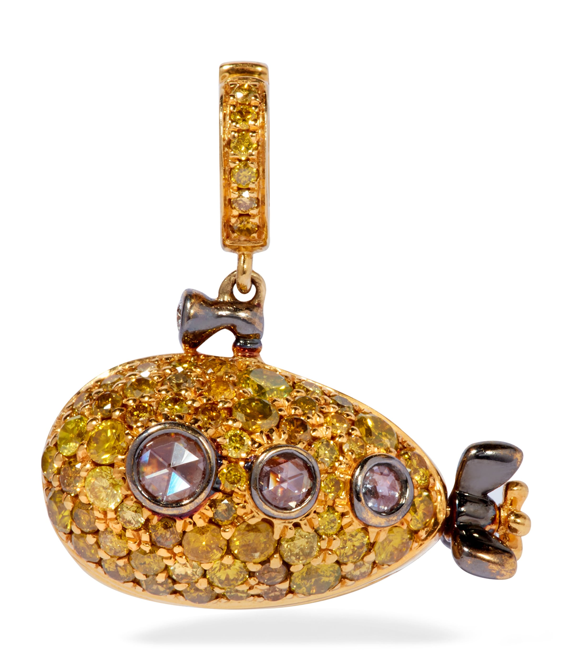 Annoushka Yellow Gold and Diamond Submarine Charm Pendant