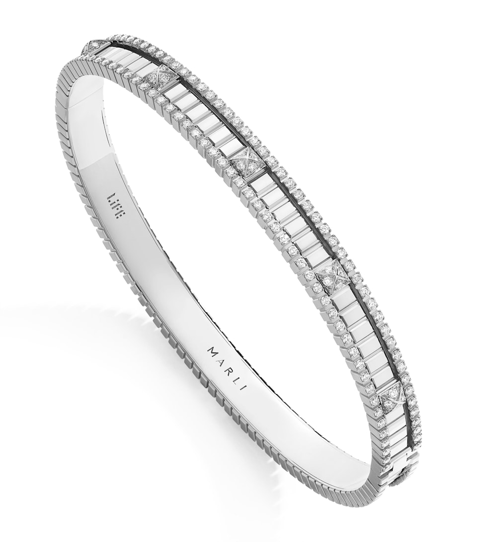 White Gold and Diamond Life Bangle