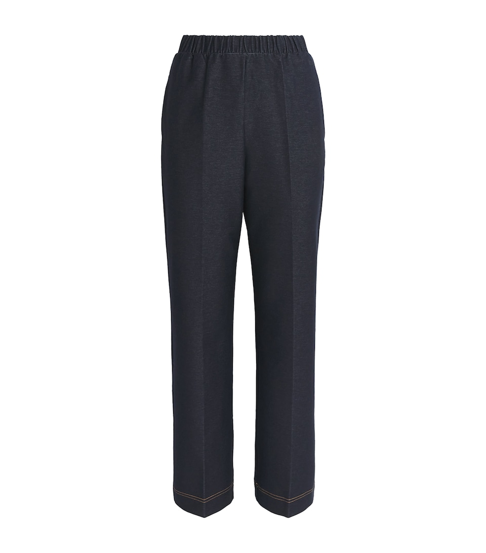 Cotton-Blend Straight Trousers
