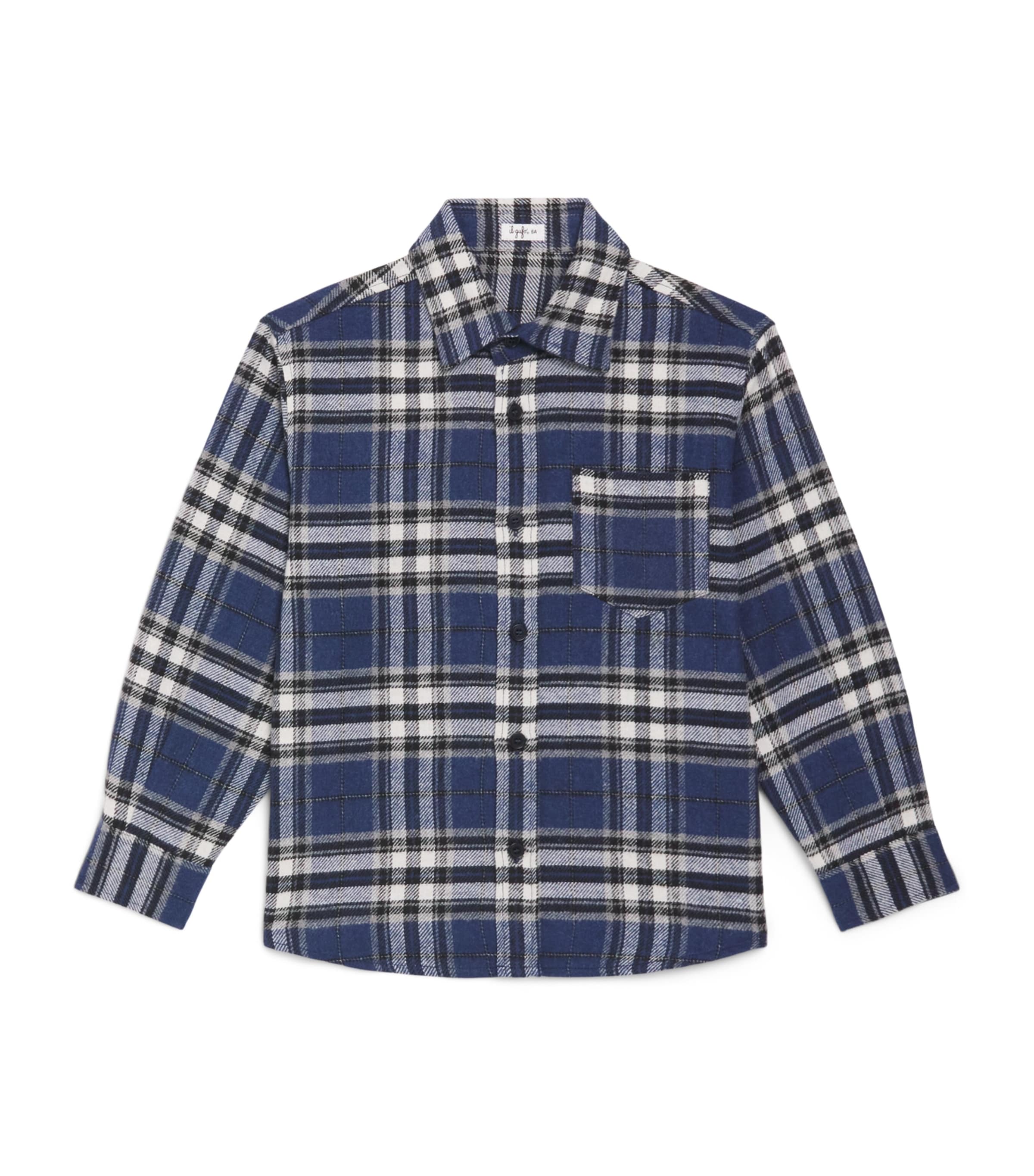 Il Gufo Check Shirt (2-14 Years) Denim Blue