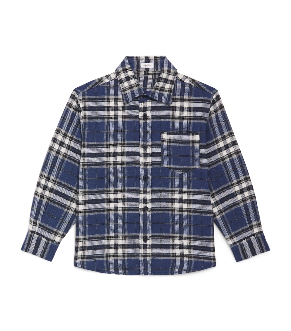 Il Gufo Check Shirt (2-14 Years) Denim Blue