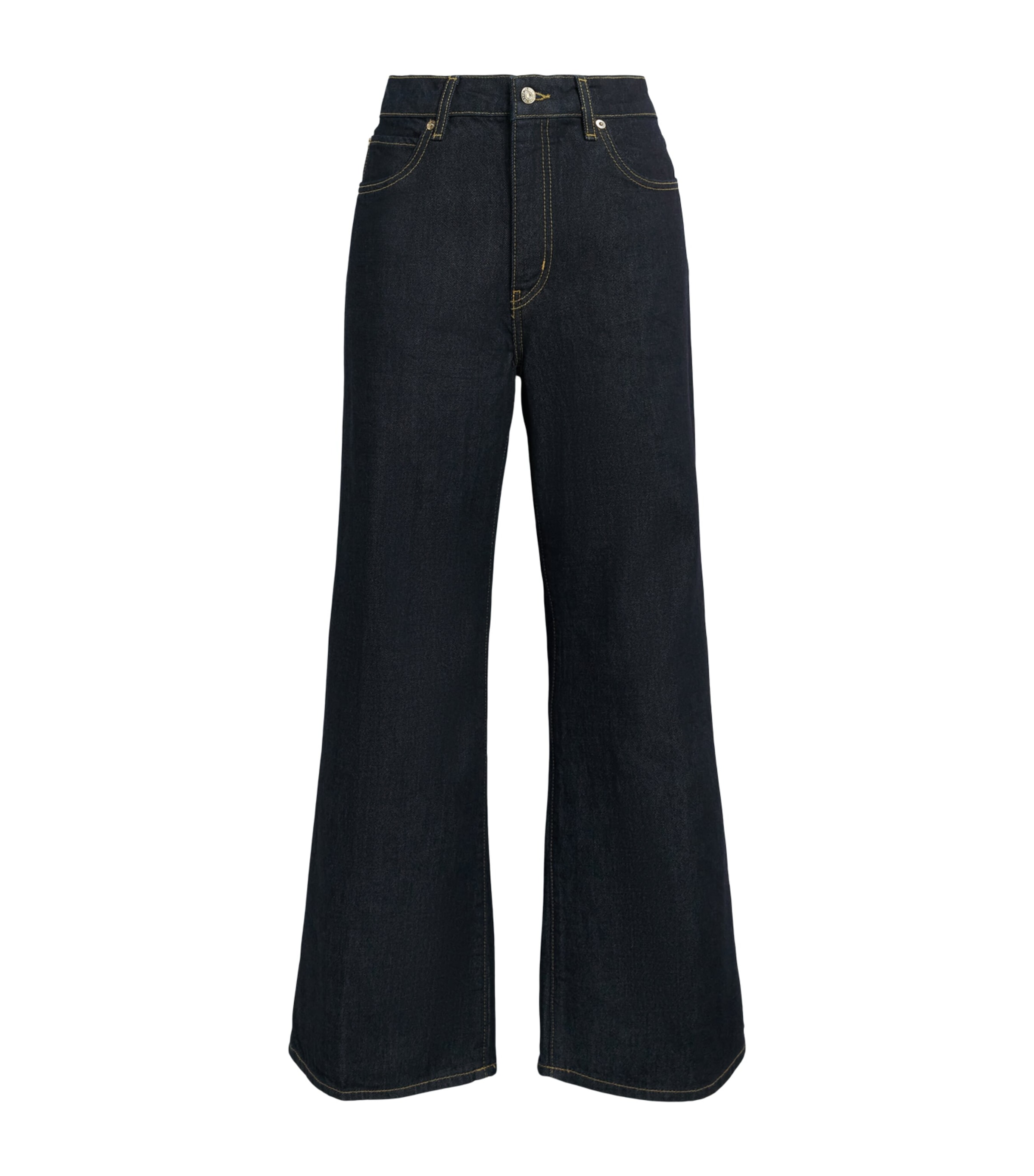 FRAME Womens The Swing High-Rise Wide-Leg Jeans Rinse