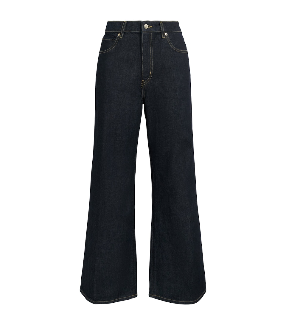 FRAME Womens The Swing High-Rise Wide-Leg Jeans Rinse
