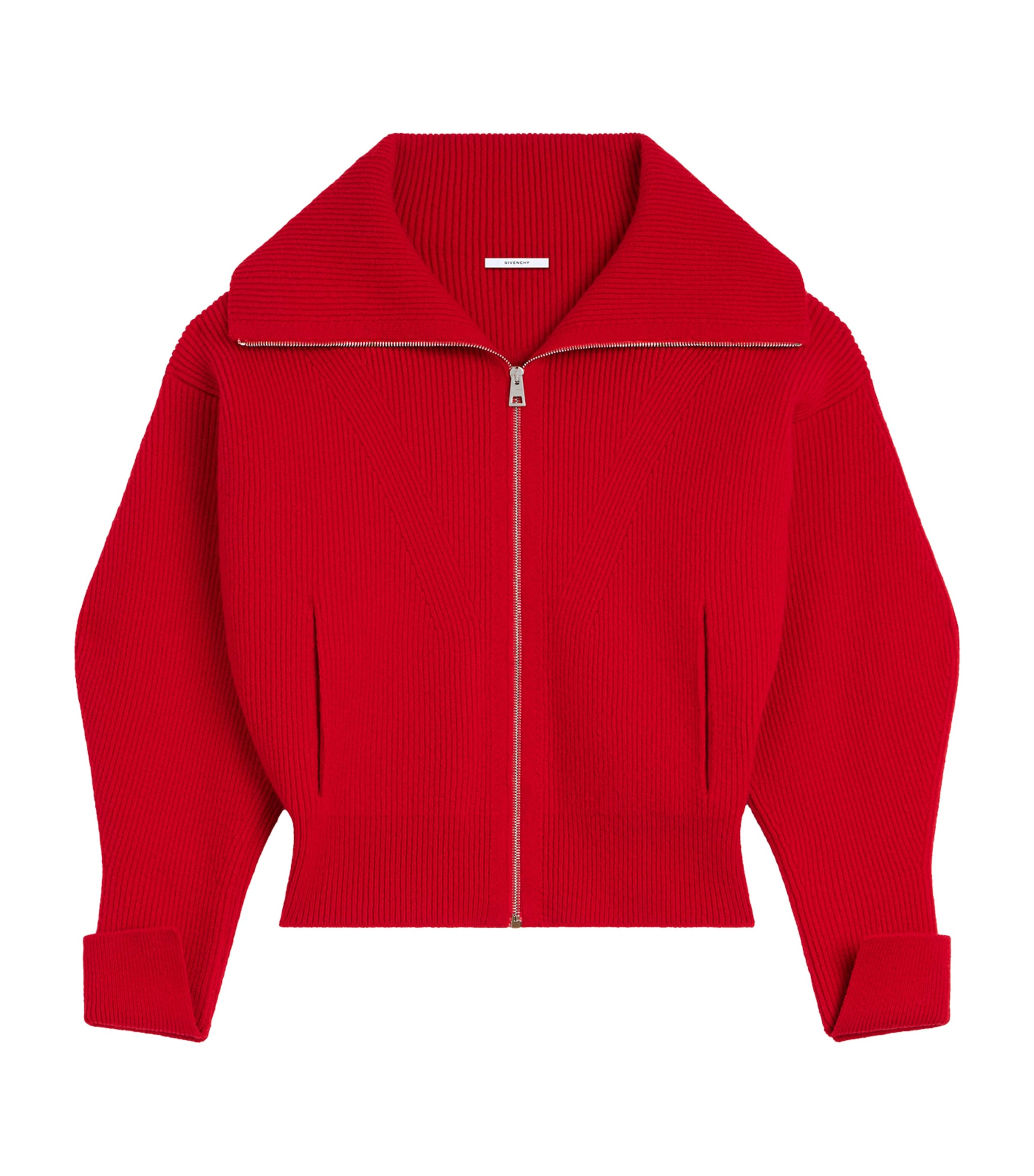 Givenchy Womens Wool-Blend Zip-Up Cardigan
