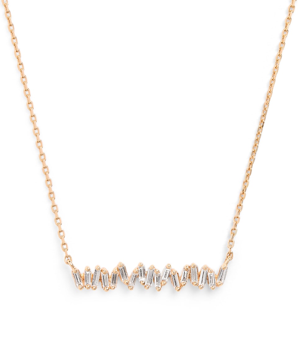 Rose Gold and Diamond Classic Bar Necklace