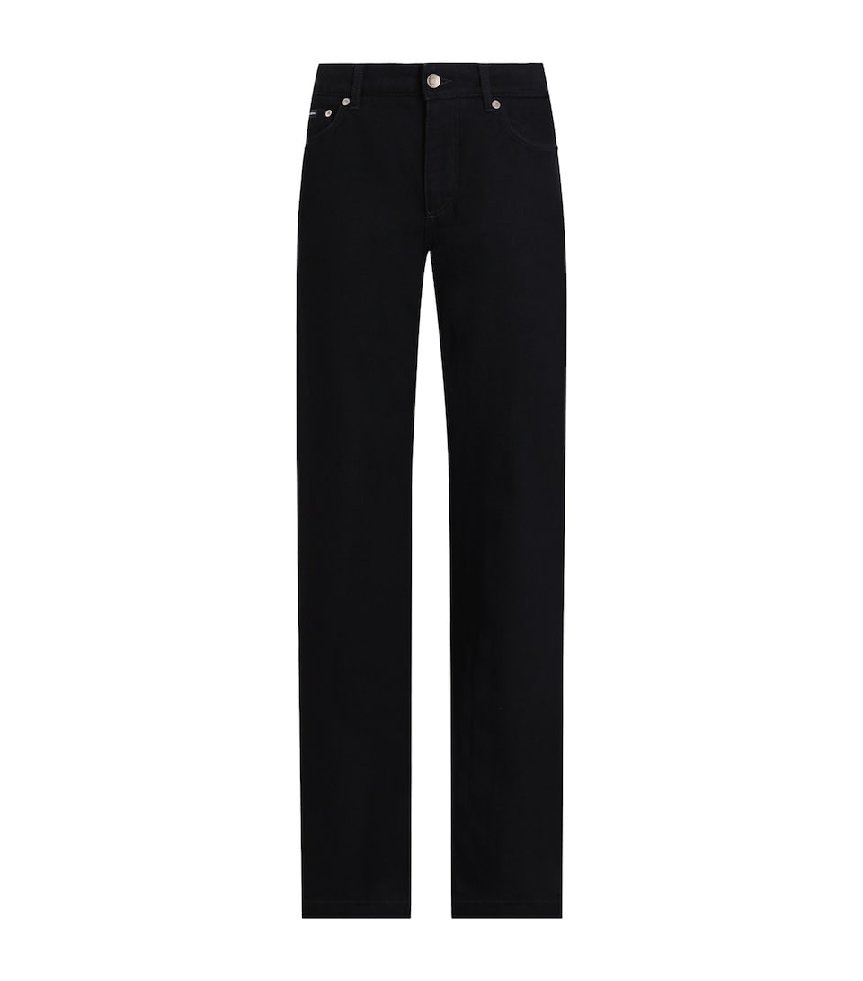Logo Plaque Straight Jeans