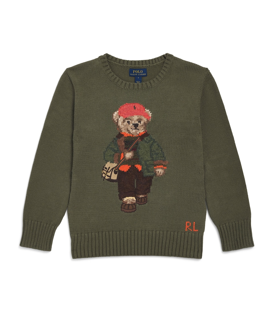 Ralph Lauren Kids Polo Bear Sweater (6-14 Years) Cruise Olive