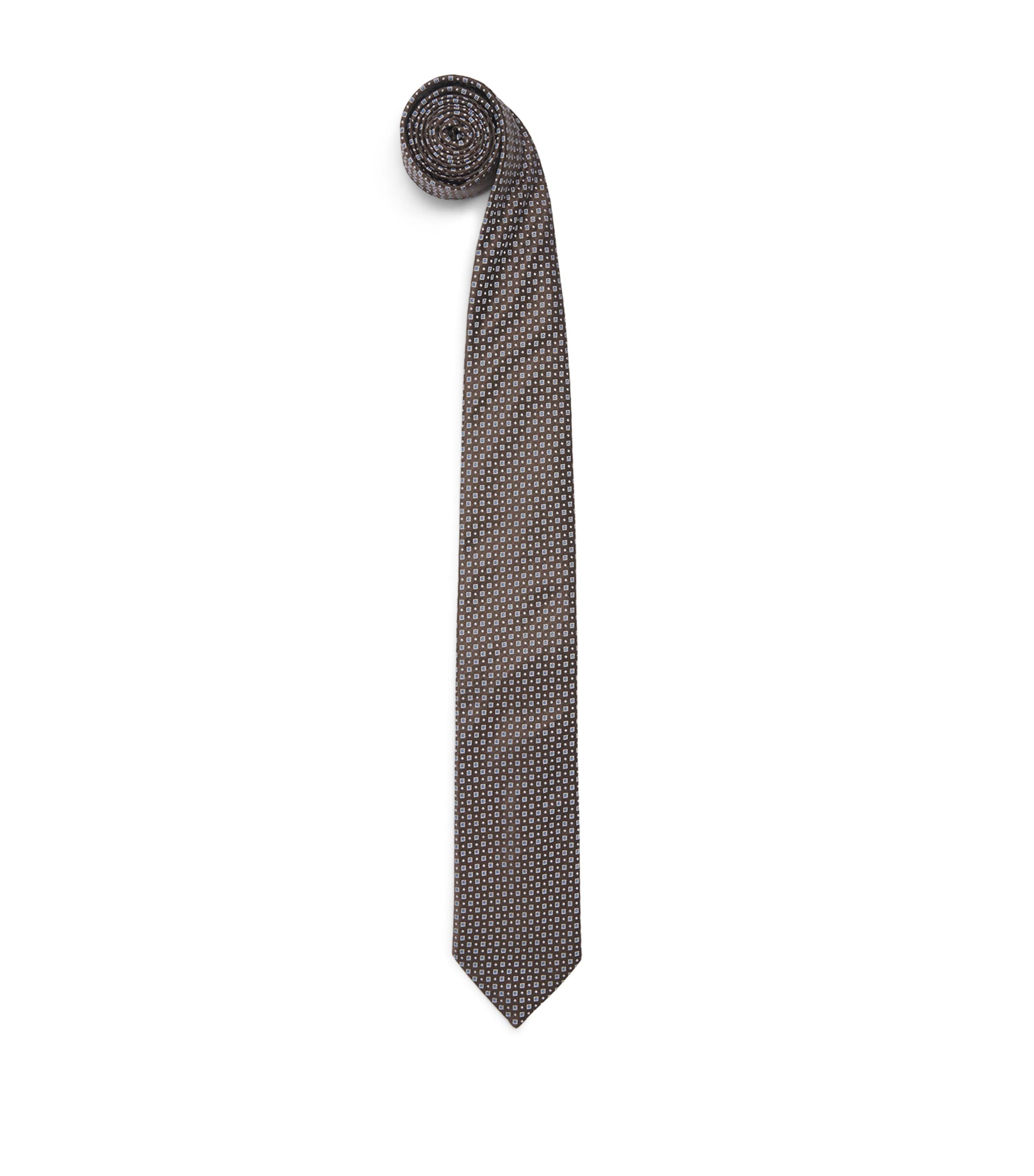 Eton Silk Geometric Tie Brown
