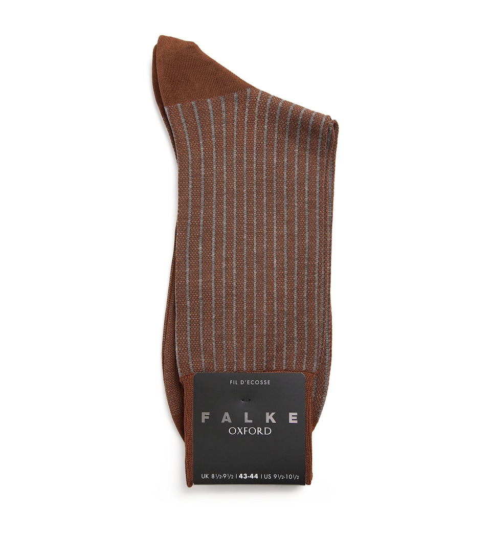 Cotton-Blend Oxford Stripe Socks