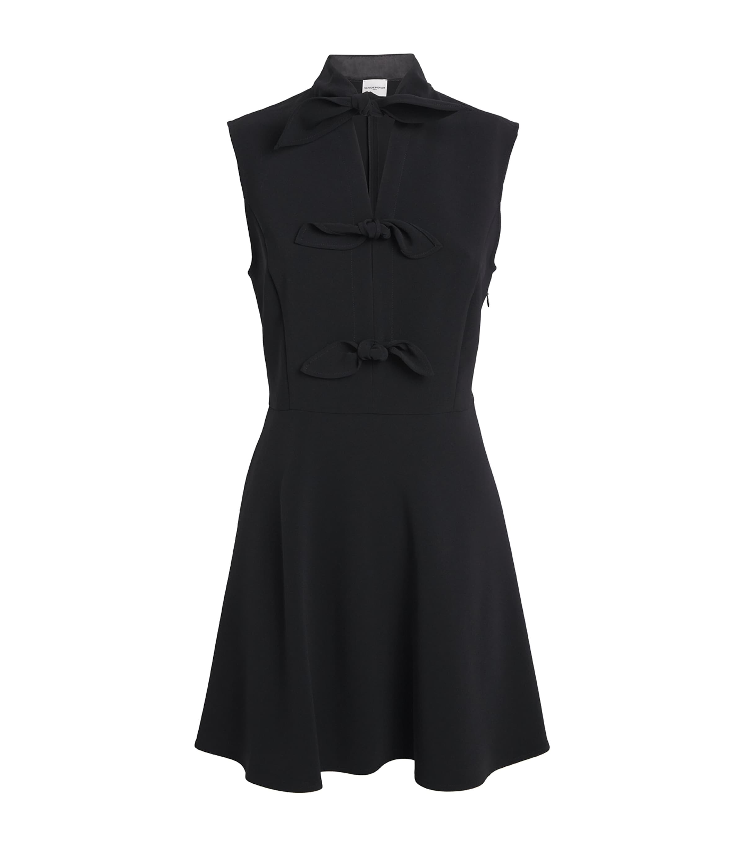 Claudie Pierlot Womens Tie-Front Mini Dress Black