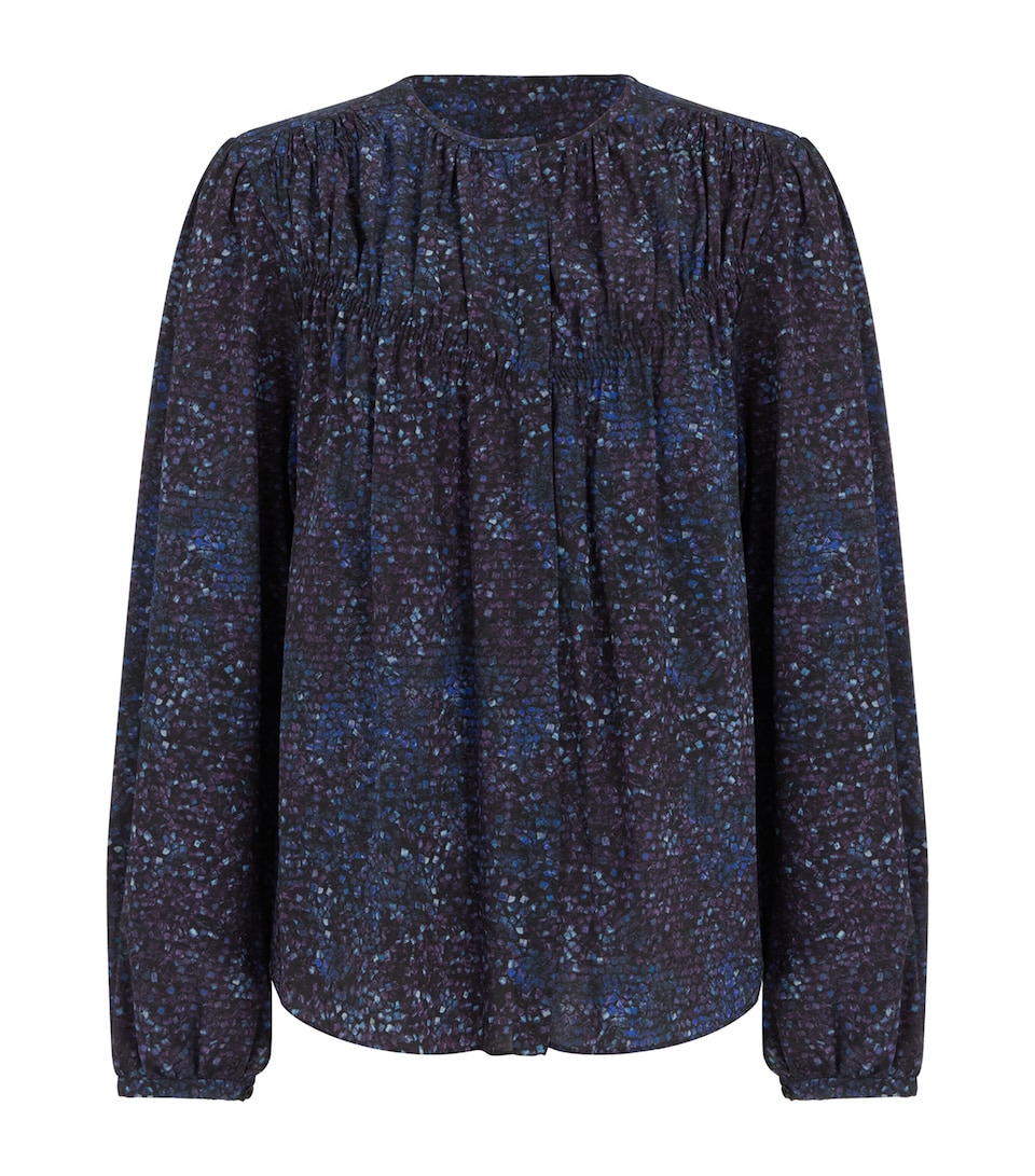 Stretch-Silk Printed Sally Blouse