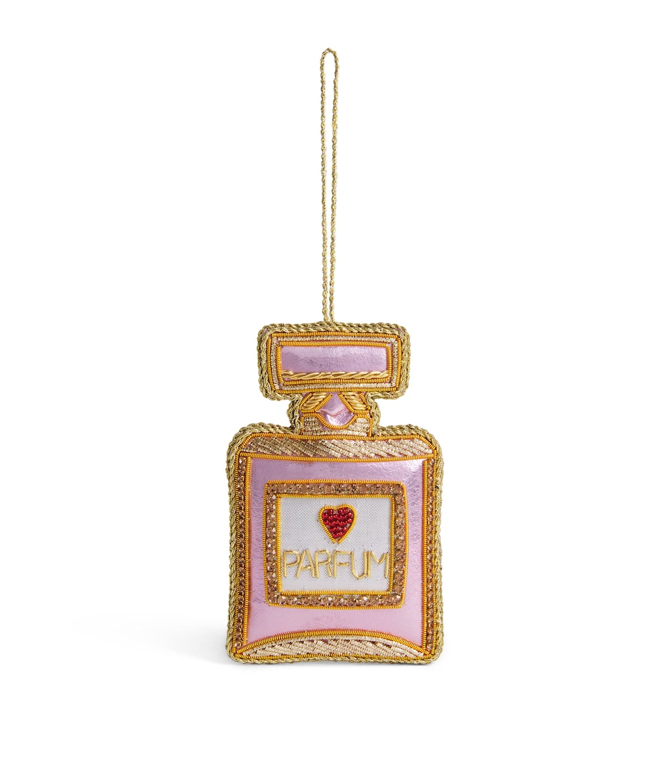 Tinker Tailor Faux Leather Perfume Tree Decoration Pink & Gold