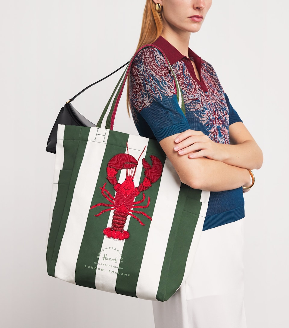 Embellished Lobster Tote Bag