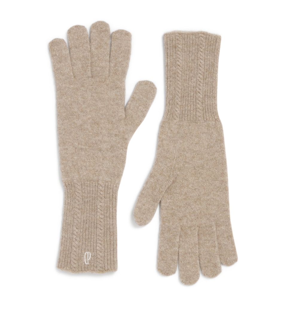 Cashmere-Blend Cable-Knit Gloves