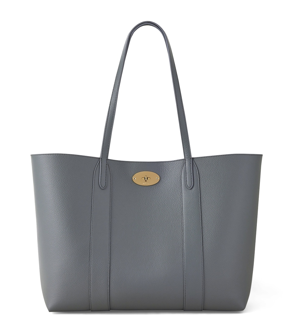 Mulberry Small Leather Bayswater Tote Bag Foggy Grey
