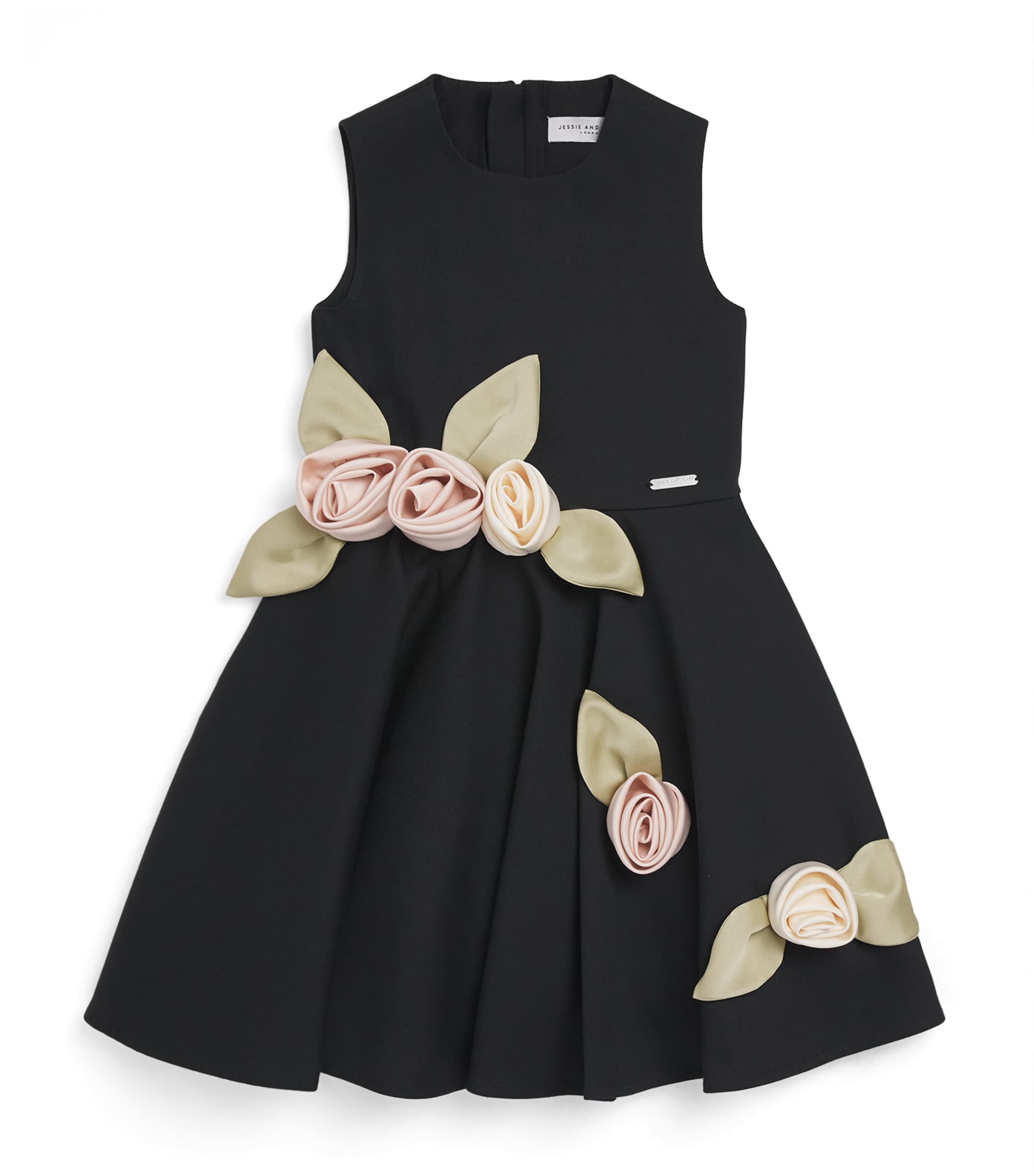 Satin Floral-Appliqué Midsommer Dress (3-8 Years)