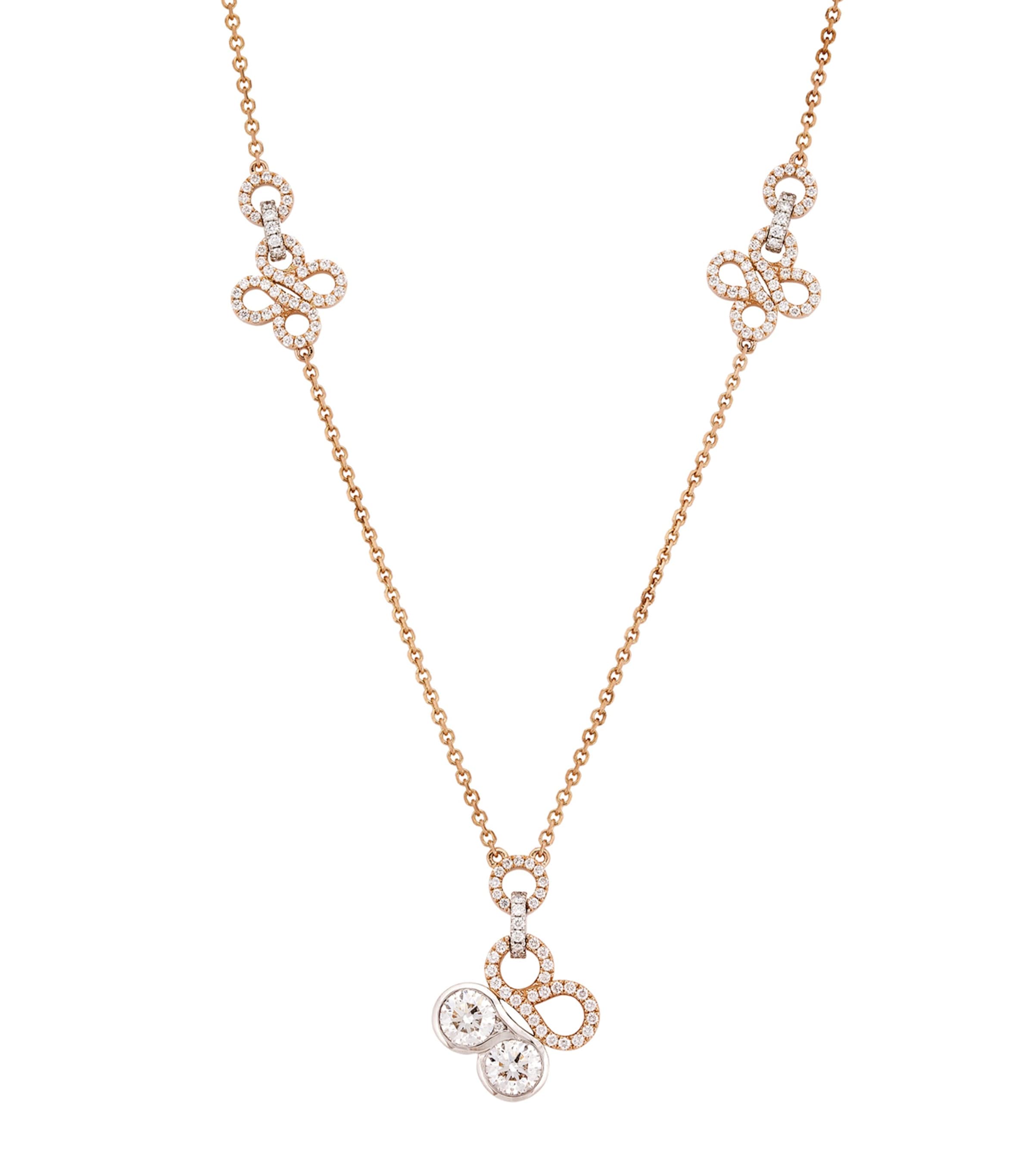 Rose Gold, Platinum and Diamond Large Be Boodles Necklace