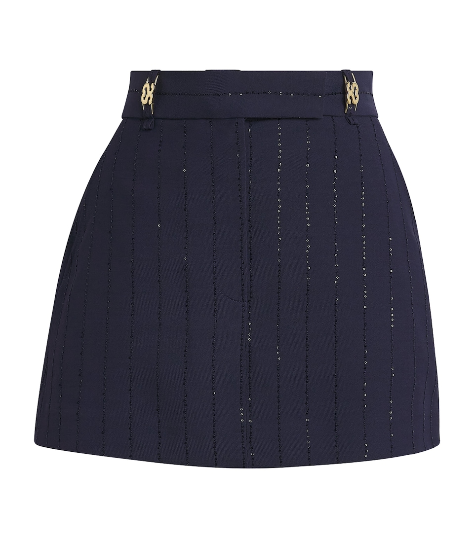 Sandro Paris Womens Sequinned Mini Skort Dark Navy