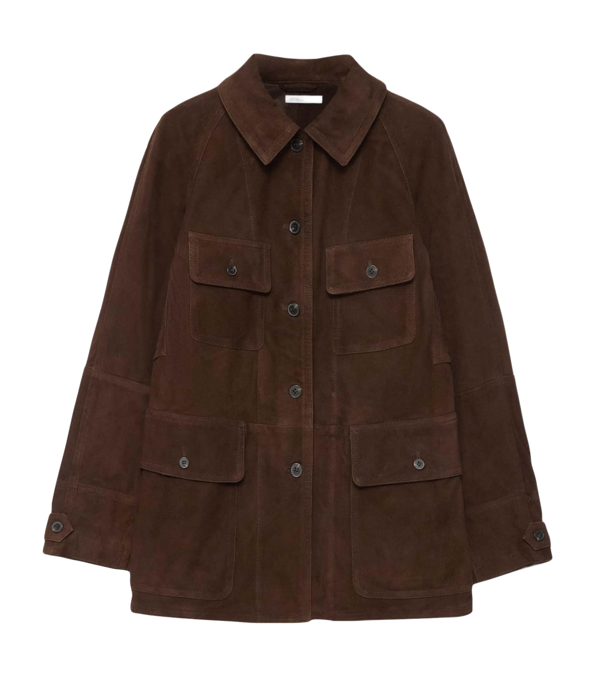 AllSaints Womens Suede Roiya Hunting Jacket Fango Brown