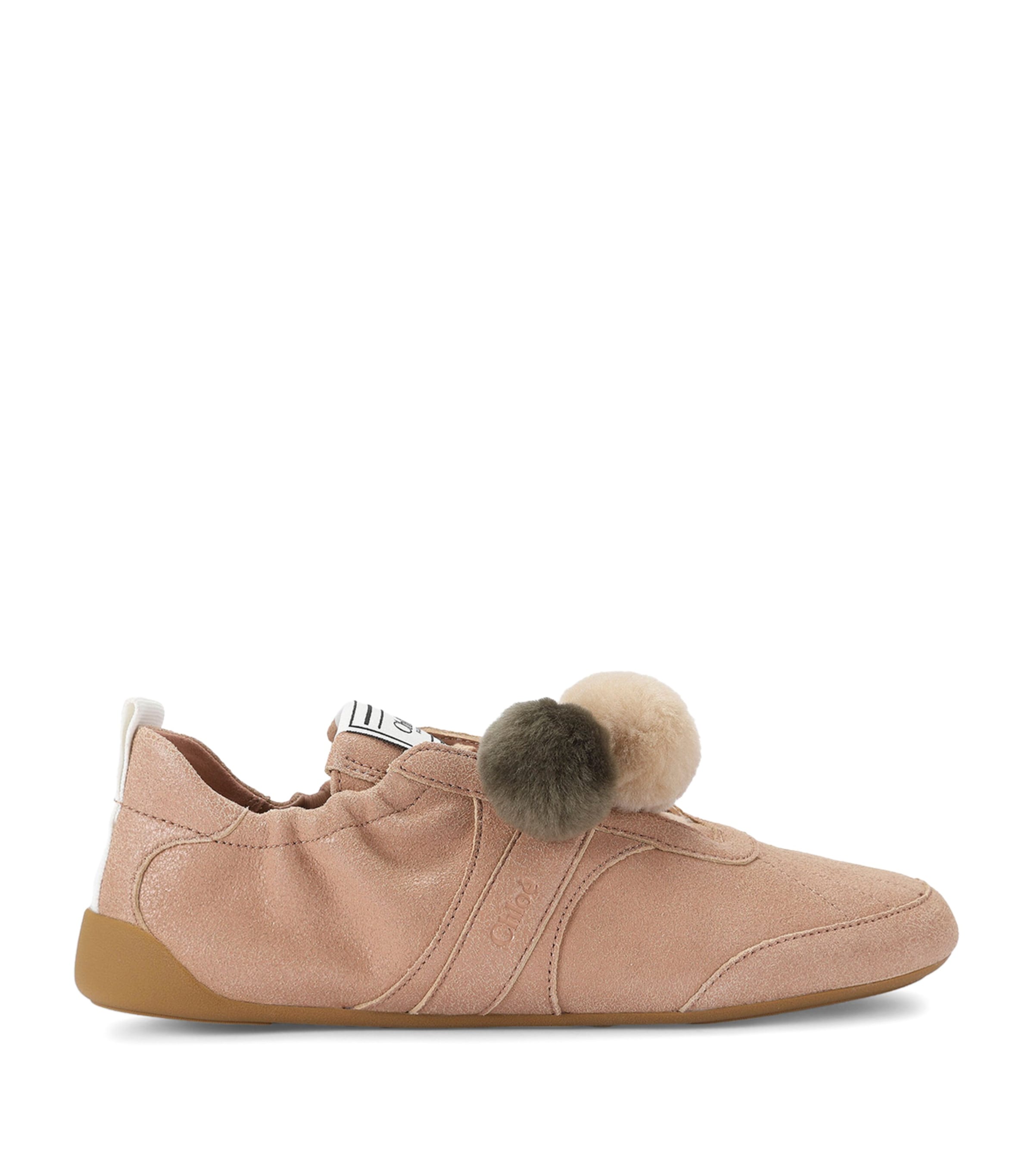 Chloé Suede Kick Ballerina Sneakers Blush
