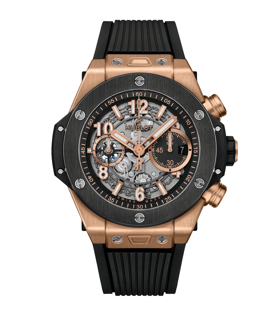 Hublot King Gold Big Bang Chronograph Watch 44mm Black