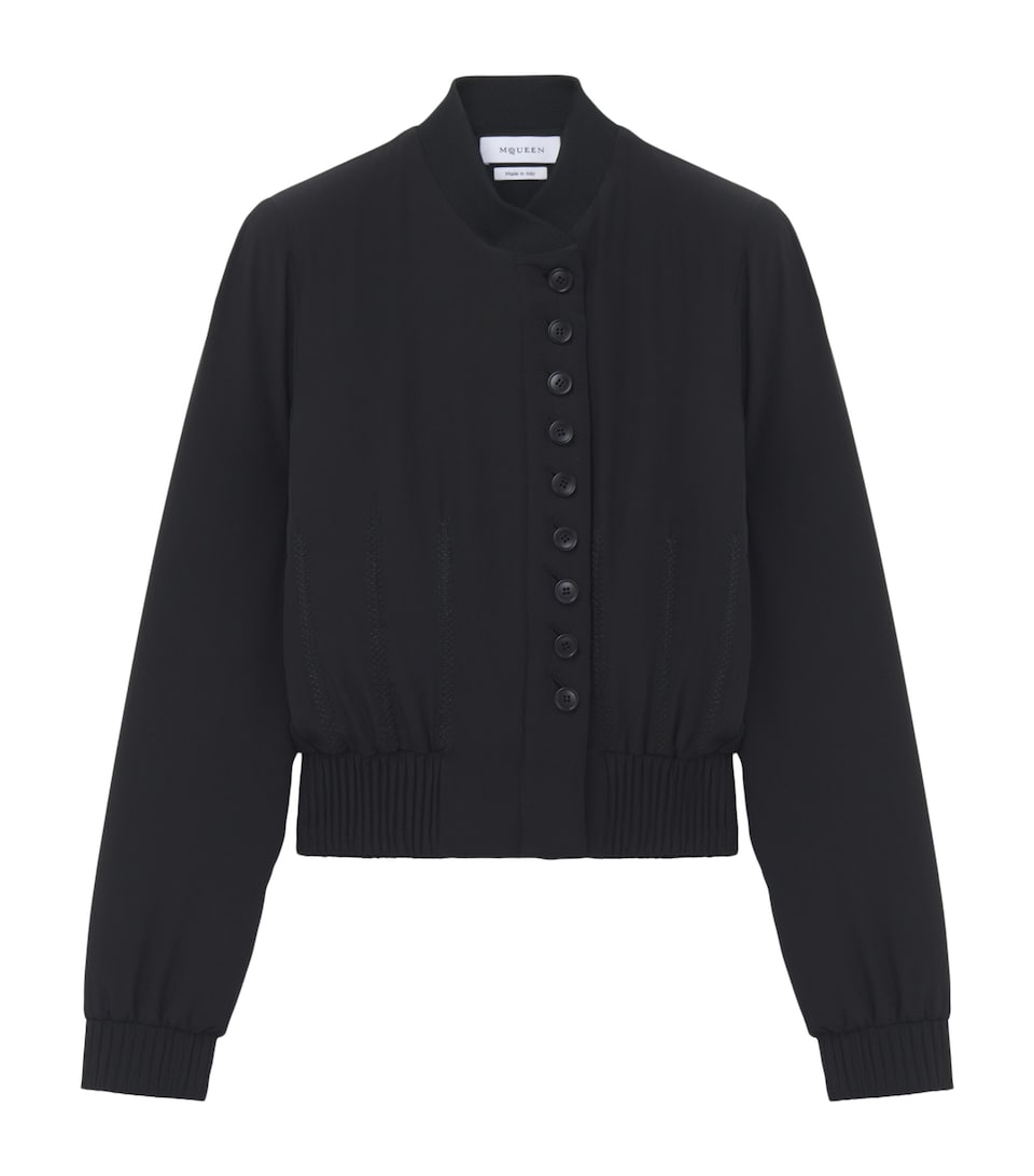 McQueen Womens Silk Bomber Jacket