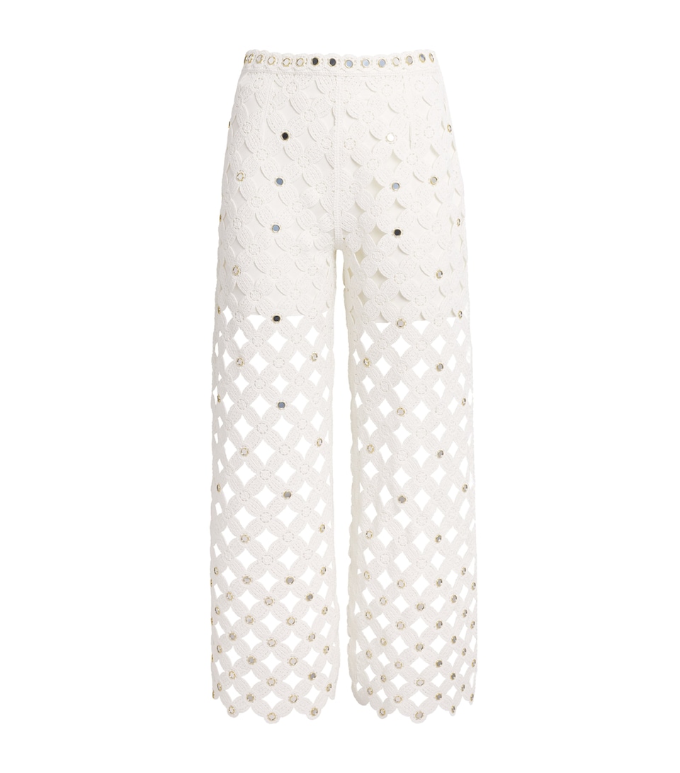 Maje Womens Crochet Trousers White